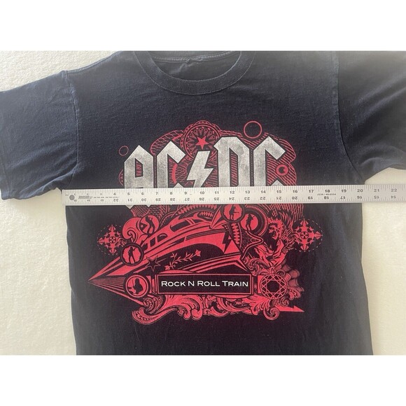 AC DC Black Ice Rock‎ N Roll Train Shirt Mens M Black Crew Neck Band Tee 2009 - Picture 3 of 9